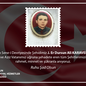 Şehit Jandarma Er Dursun Ali KARAVELİOĞLU Şehadetinin Sene-i Devriyesi - fotoğraf 1
