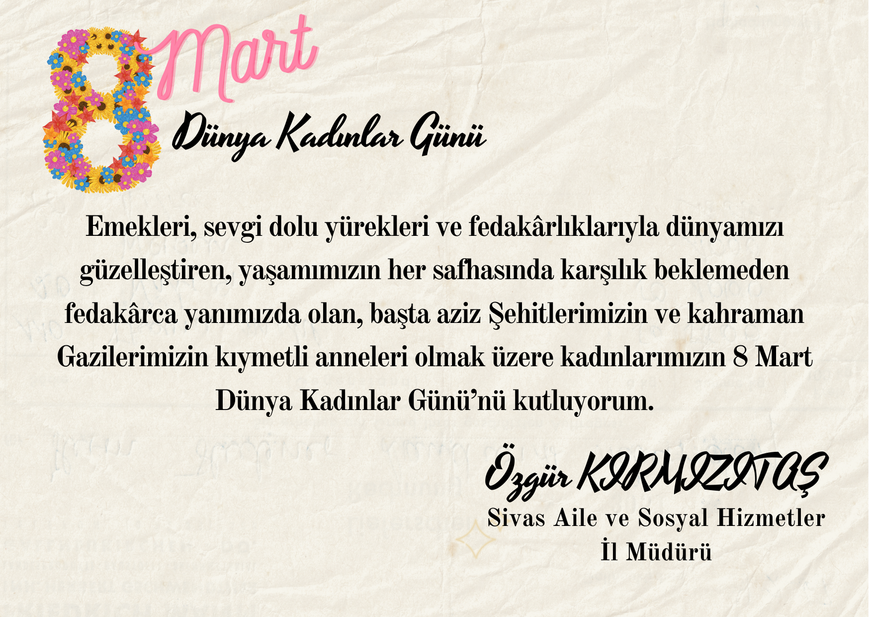 8 Mart Dünya Kadınlar Günü Kutlu Olsun!