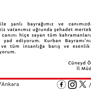 İl Müdürümüz Sayın Cüneyd ÖZDEMİR’in 'Kurban Bayramı' Mesajı - fotoğraf 2
