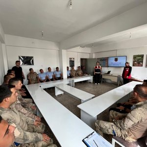 Solhan Sosyal Hizmet Merkezi Müdürlüğü ile İl jandarma komutanlığı paydaşlığında ilçe jandarma personellerine yönelik muhtemel vakalara dair mağdur ve şüpheli ile görüşme teknikleri konusunda eğitim verilmiştir. - fotoğraf 1