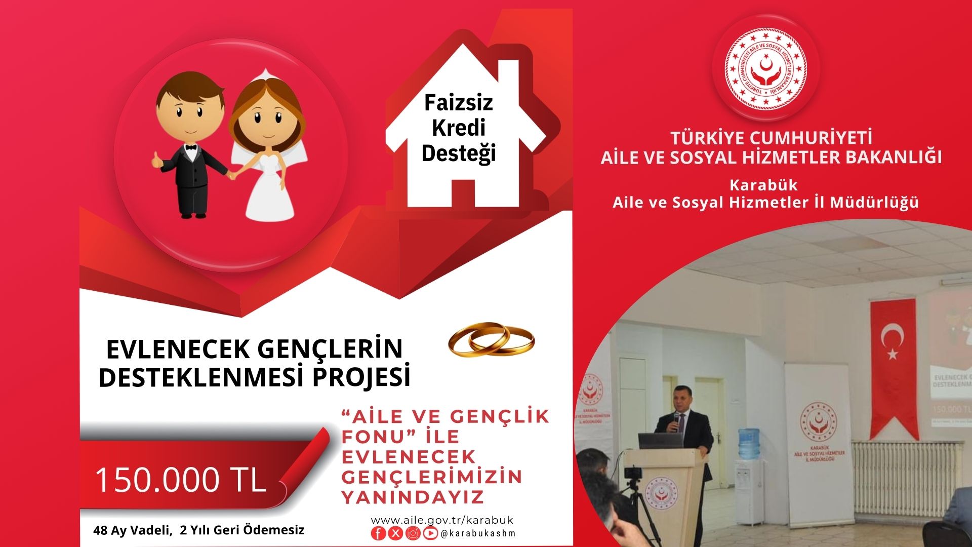 Evlenecek Gençlerin Desteklenmesi Projesi” tanıtım programı gerçekleştirildi.