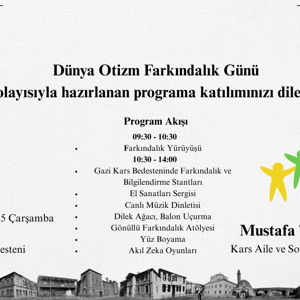 Dünya Otizm Farkındalık Günü kapsamında 09.02.2025 tarihinde Bedesten Bölgesinde 10:30-14:00 saat aralığında düzenlenecek olan etkinlik programına tüm halkımız davetlidir. - fotoğraf 1