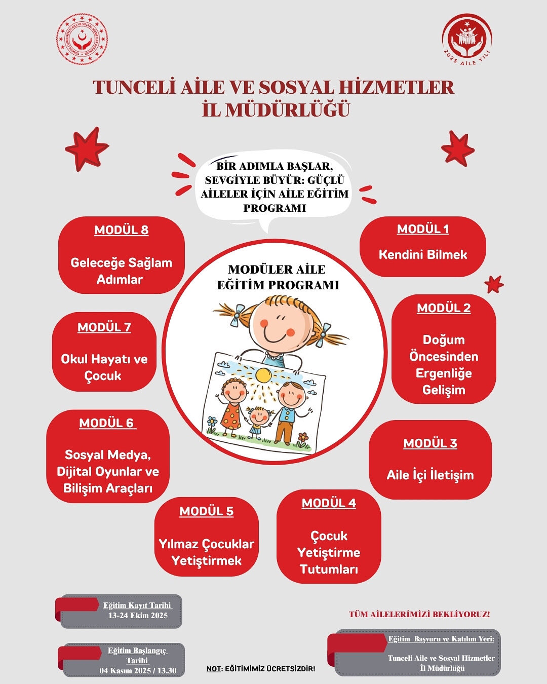 Modüler Aile Eğitim Programı başvuruları başladı!