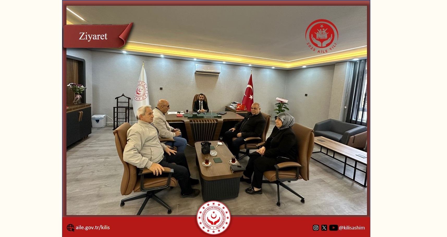 İl Müdürümüz M. Ferdi BOZKURT, Şehit ve Gazi Aileleri Yardımlaşma ve Dayanışma Derneği Başkanı Murat Cumhur Muhtar ve yönetim kurulunu makamında kabul etti.