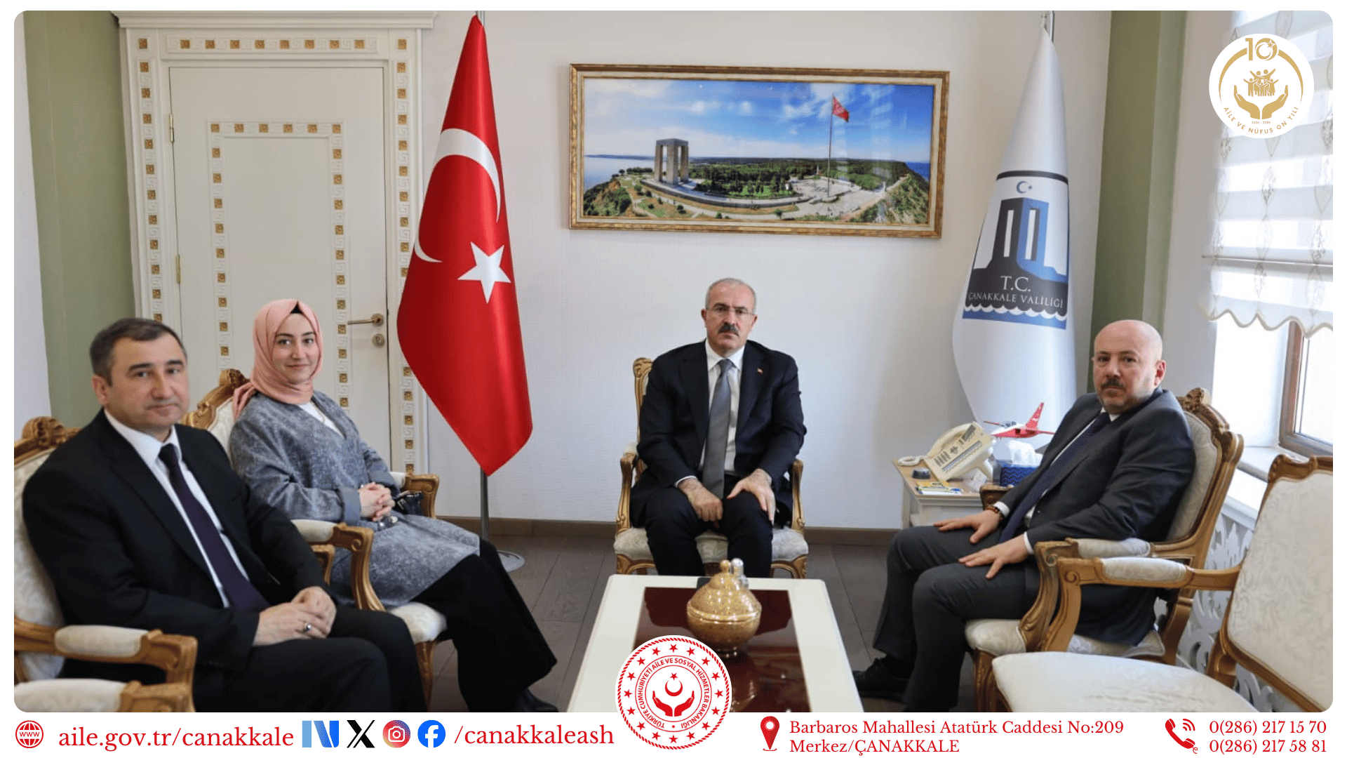 Şehit Yakınları ve Gaziler Genel Müdürlüğü Heyetinden Valimize Ziyaret