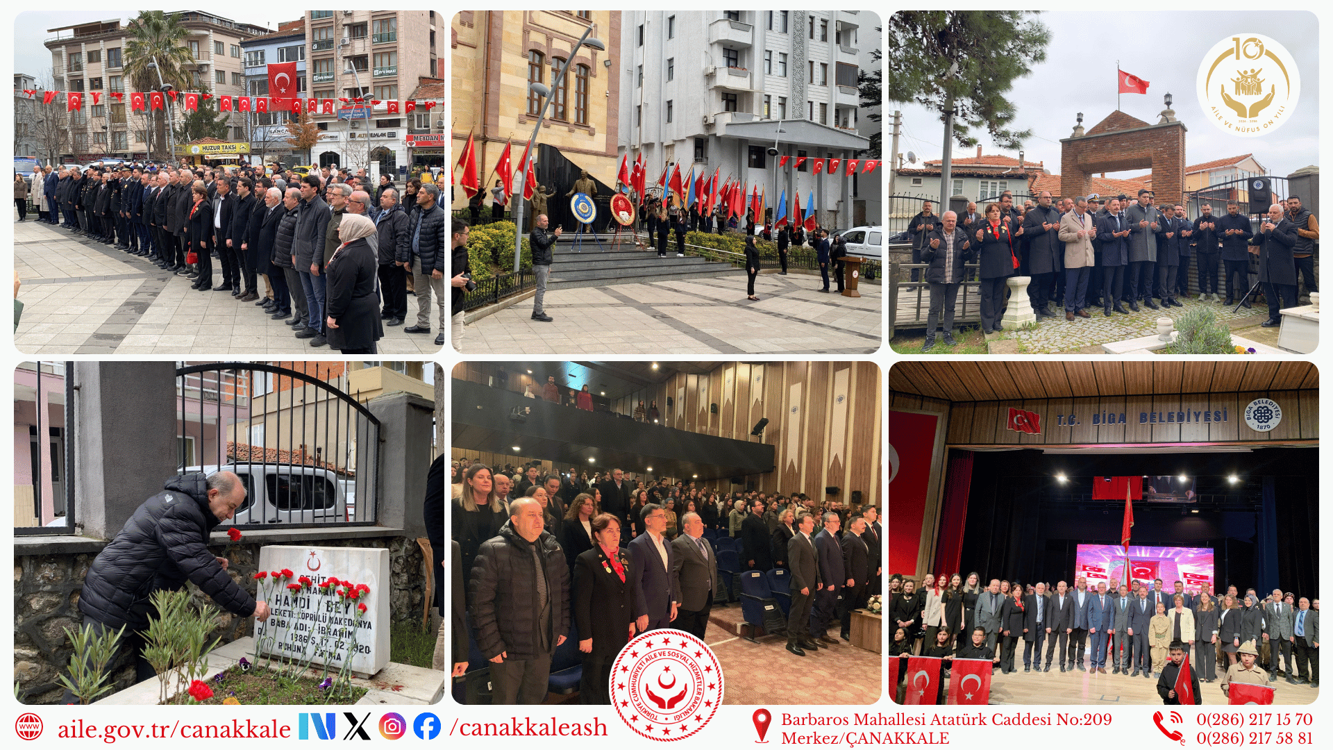 Biga Sosyal Hizmet Merkezi Müdürlüğümüz, 18 Mart Şehitleri Anma Günü ve Çanakkale Deniz Zaferi Etkinliklerine Katılım Sağladı