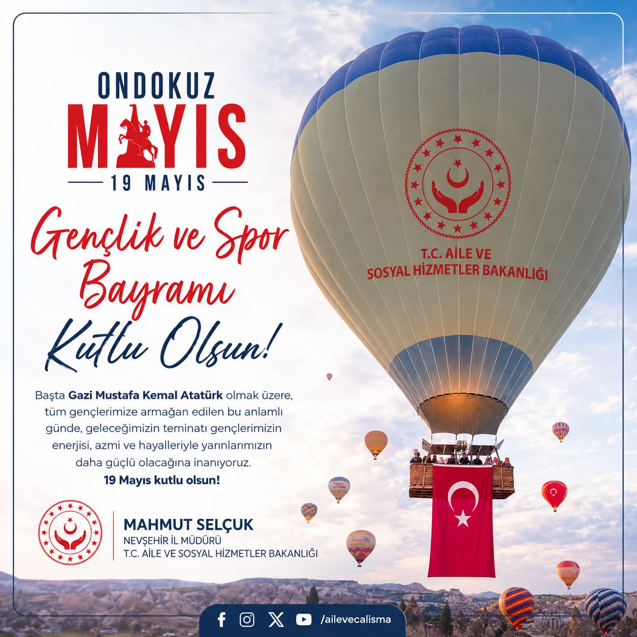 19 Mayıs Atatürk’ü Anma, Gençlik ve Spor Bayramı Kutlu Olsun