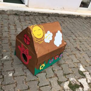 ÇOCUKLARIMIZLA KEDİ EVİ YAPIMI - fotoğraf 3