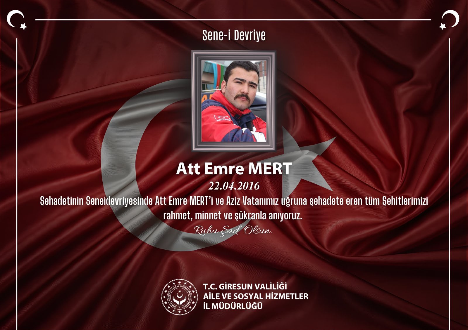 Kahraman Şehidimiz Att Emre MERT’i Rahmet, Minnet ve Şükranla Anıyoruz