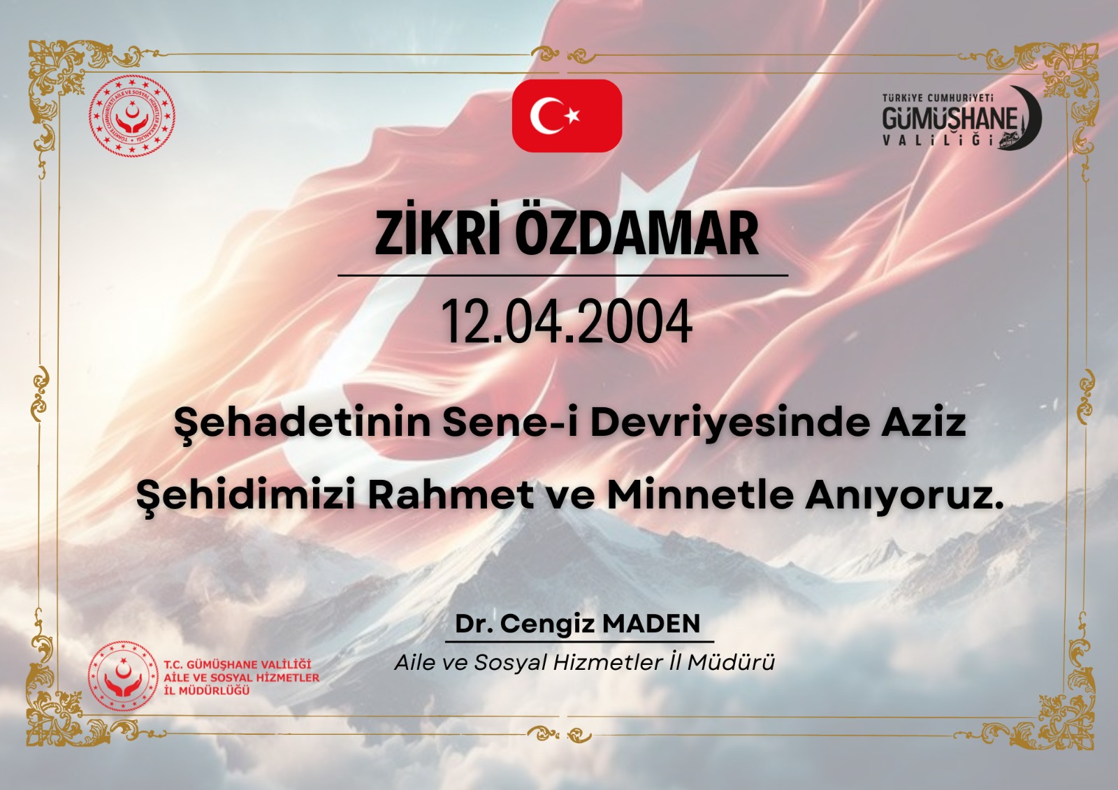 Şehadetinin Sene-i Devriyesinde Aziz Şehidimizi Rahmet ve Minnetle Anıyoruz 