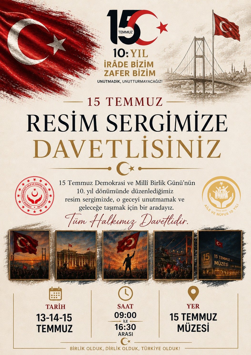 15 Temmuz Resim Sergimize Davetlisiniz
