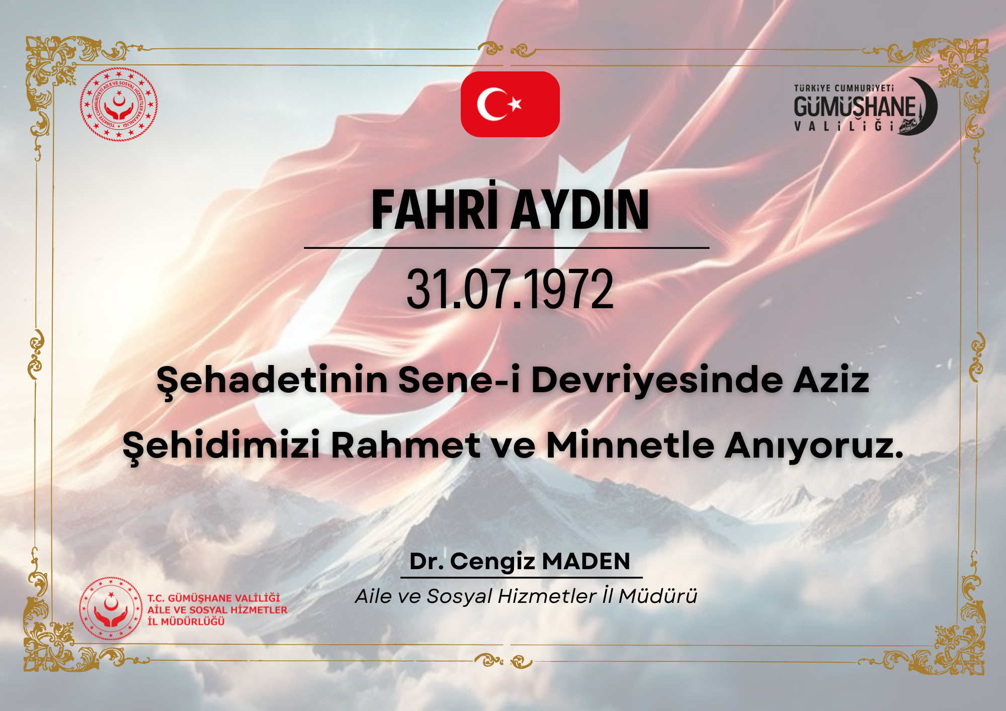 Şehadetinin Sene-i Devriyesinde Şehidimizi Rahmet ve Minnetle Anıyoruz!