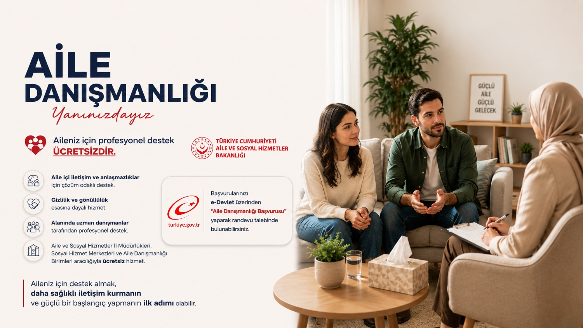 Aile Danışmanlığı Hizmetiyle Ailelere Ücretsiz Destek