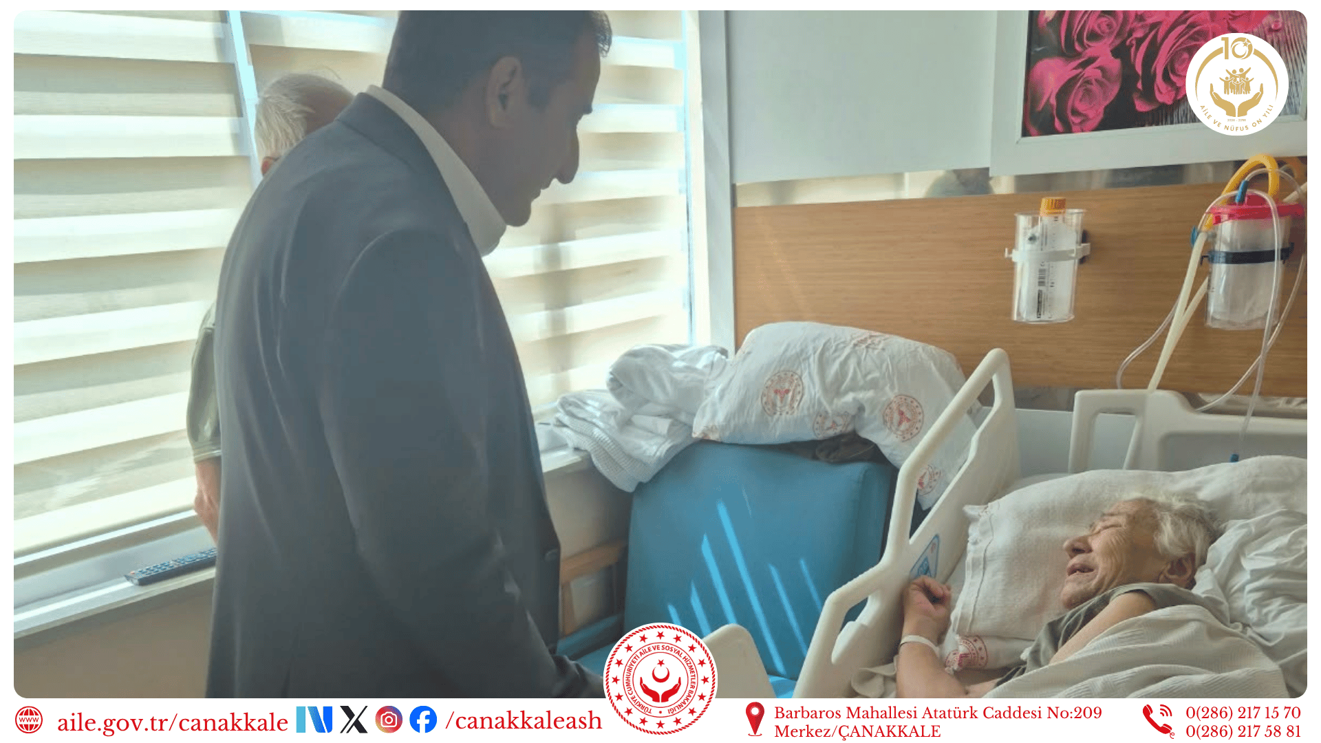 İl Müdürümüz Ali ÖMÜT’ten Yıldız ERDEMOĞLU’na Geçmiş Olsun Ziyareti