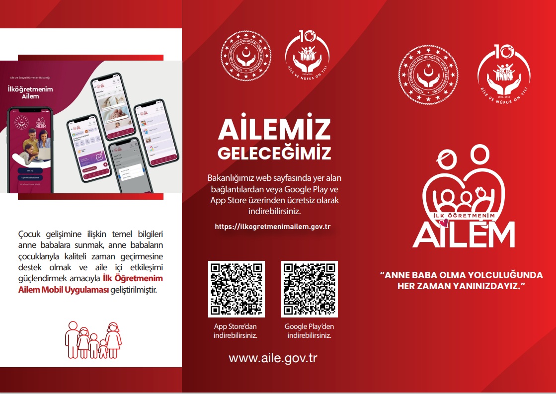 Modüler Aile Eğitim Programı ile ailelere çocuk gelişimi ve aile hayatına ilişkin güvenilir içerikler sunan  İlk Öğretmenim Ailem mobil uygulaması geliştirilmiştir.