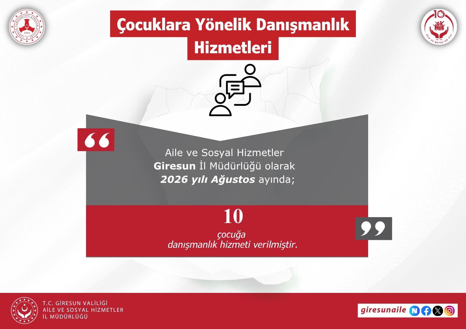 Ağustos Ayı Hizmet Verilerimiz