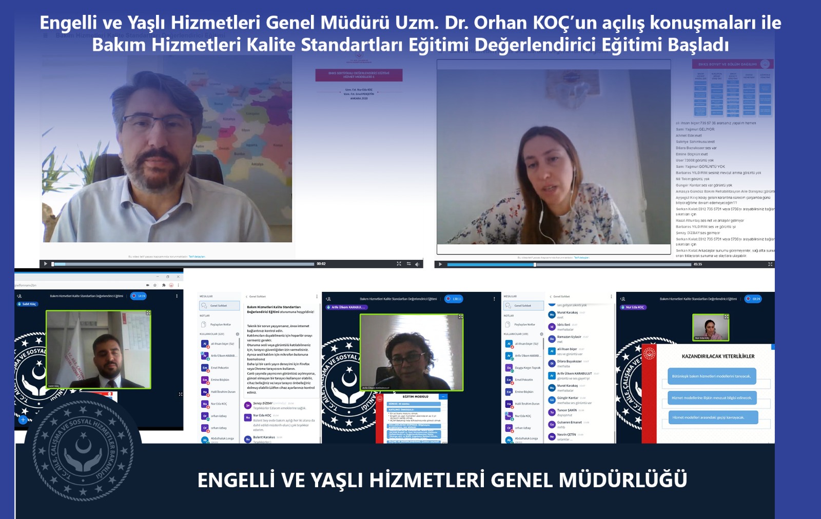 Bakım Hizmetleri Kalite Standartları Değerlendirici Eğitimi Engelli ve Yaşlı Hizmetleri Genel Müdürü Uzm. Dr. Orhan KOÇ’un Açılış Konuşmasıyla Başladı