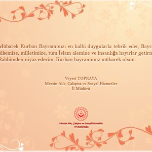 İl Müdürü Veysel TOPKAYA'nın Kurban Bayramı Mesajı - fotoğraf 1