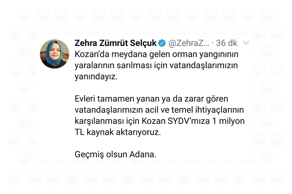 Bakan Selçuk: “Kozan’a 1 milyon TL Kaynak Aktarılacak”