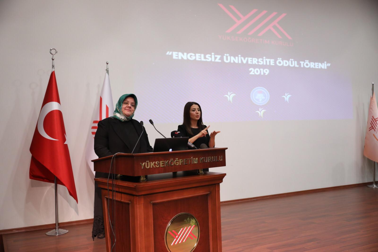 Bakanımız ve Genel Müdürümüzün Katılım Sağladığı Yüksek Öğretim Kurulu Başkanlığının Düzenlediği "Engelsiz Ufuklar Çalıştay"ında 2019 Engelsiz Üniversite Ödülleri Dağıtıldı 