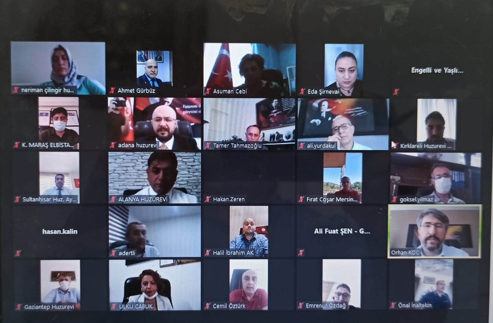 Huzurevleri Yaşlı Bakım ve Rehabilitasyon Merkezleri Müdürleri ile Pandemi Mücadelesi Değerlendirildi