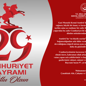 İl Müdürümüz Muhammet MERMER’in “29 Ekim Cumhuriyet Bayramı’’ Mesajı - fotoğraf 1