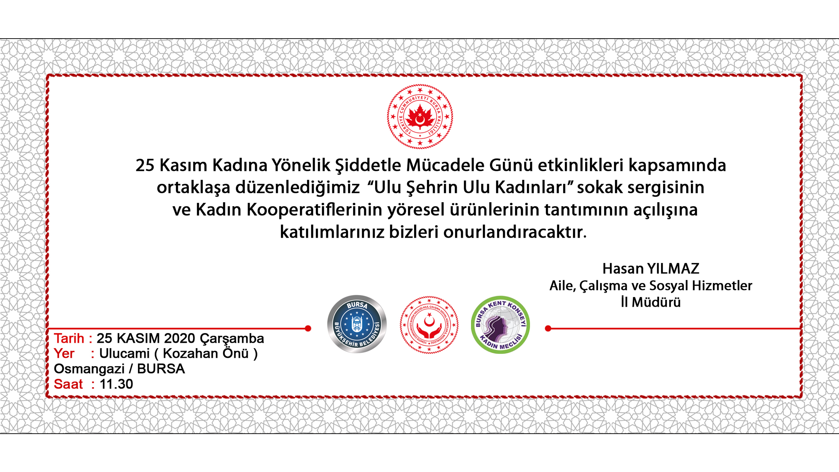 Ulu Şehrin Ulu Kadınları Sokak Sergimize Tüm Halkımız Davetlidir