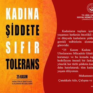 İl Müdürümüz Muhammet MERMER’ in   “25 Kasım Kadına Yönelik Şiddete Karşı Uluslararası Mücadele Günü’’ Mesajı - fotoğraf 1