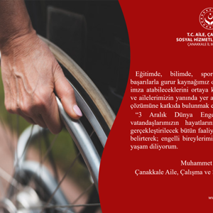 İl Müdürümüz Muhammet MERMER’ in  “3 Aralık Dünya Engelliler Günü’’ Mesajı - fotoğraf 1