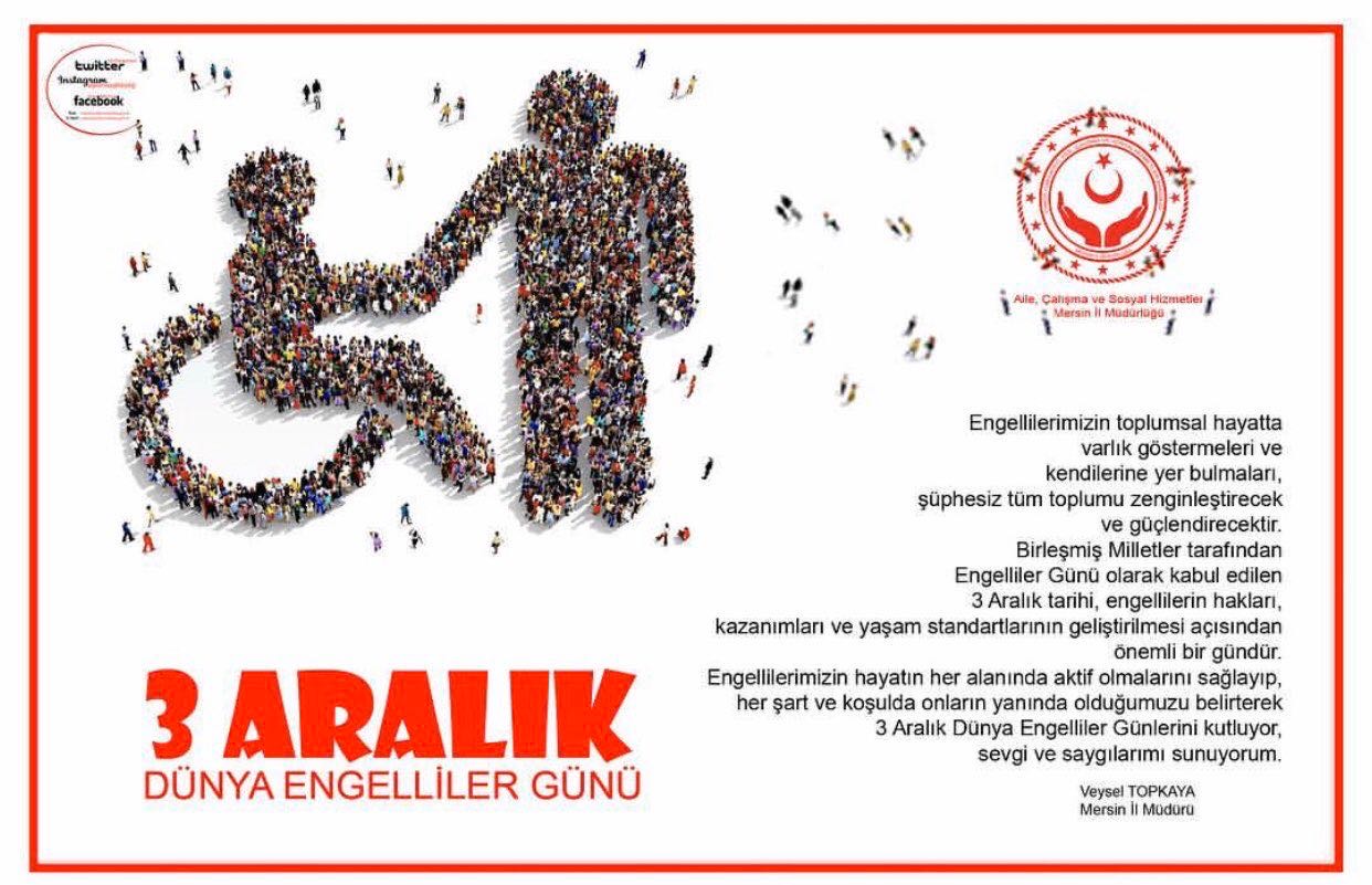 3 Aralık Dünya Engelliler Günü Kutlu olsun
