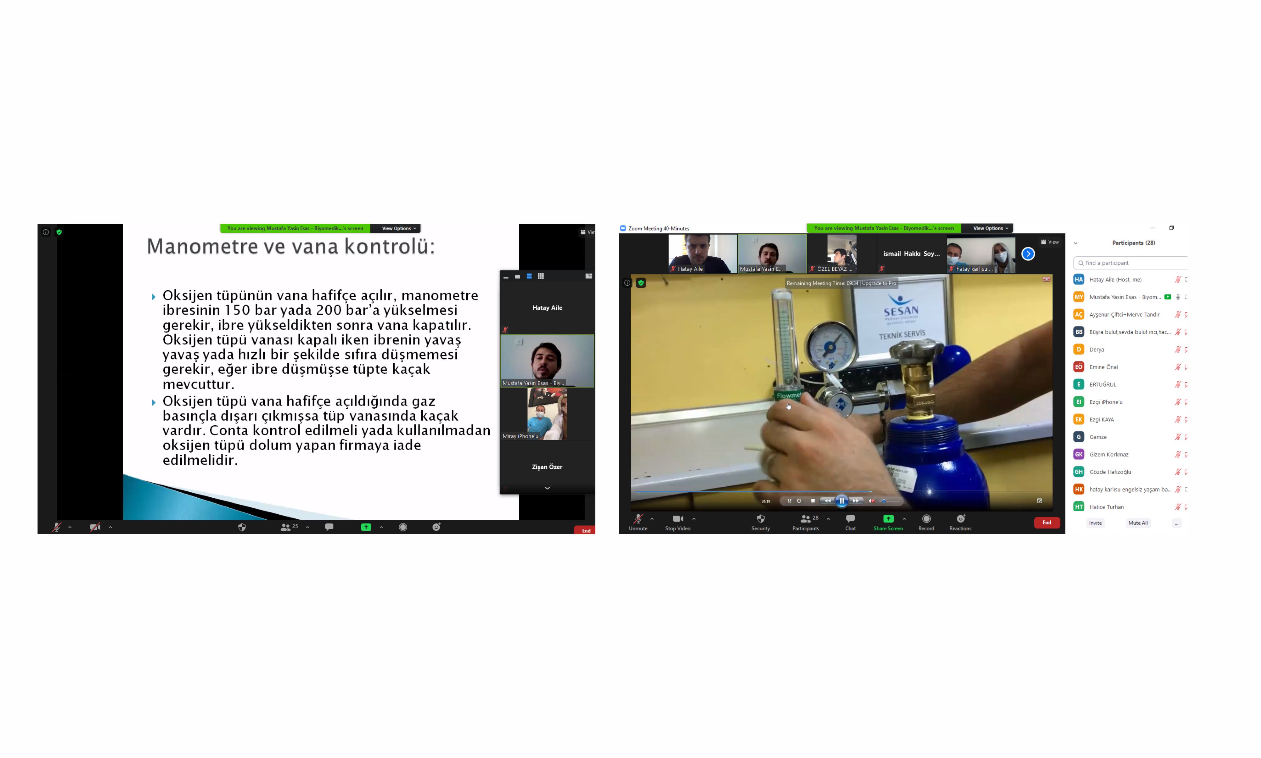 Oksijen Tüpü ve Sistemlerinin Güvenli Kullanımı Eğitimi Verildi.