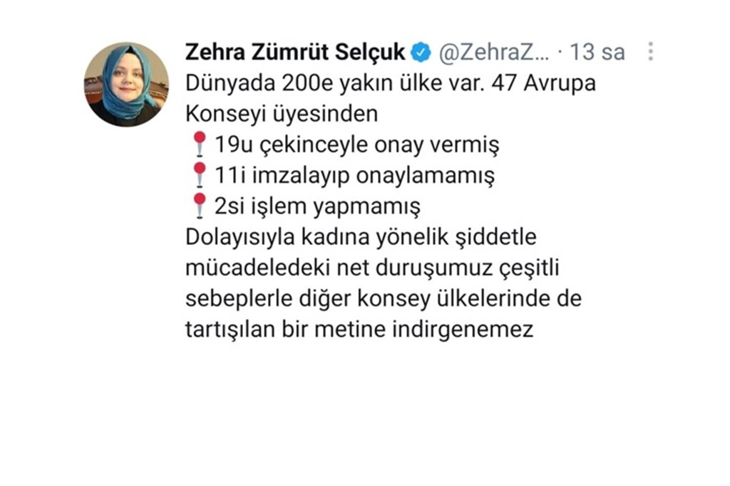 Bakan Selçuk:"Kadına Yönelik Şiddetle Mücadeledeki Net Duruşumuz Çeşitli Sebeplerle Diğer Konsey Ülkelerinde De Tartışılan Bir Metine İndirgenemez"