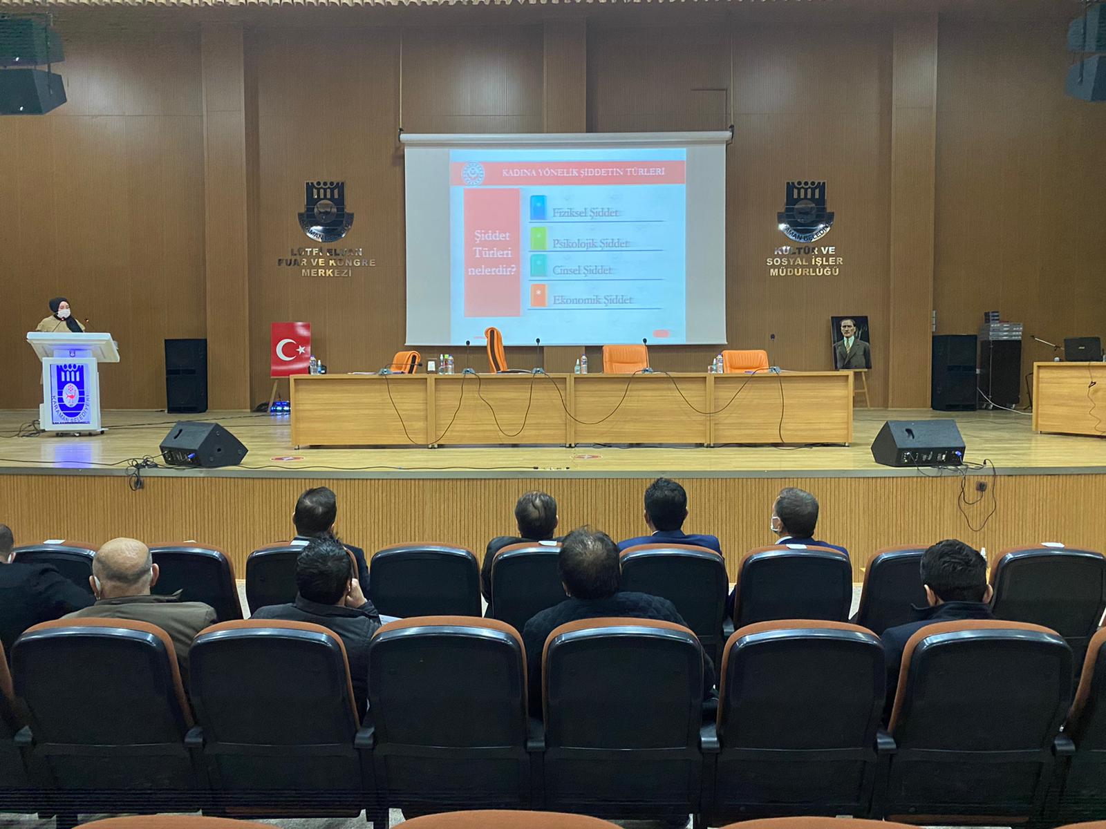 Belediye Meclis Üyelerine Kadına Yönelik Şiddetle Mücadele Konusunda Bilinçlendirme ve Farkındalık Semineri Düzenlendi.