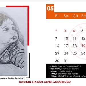 Kadın konukevindeki kadınların ellerinden çıkan eserler, 2022 yılı takvimini donattı - fotoğraf 1
